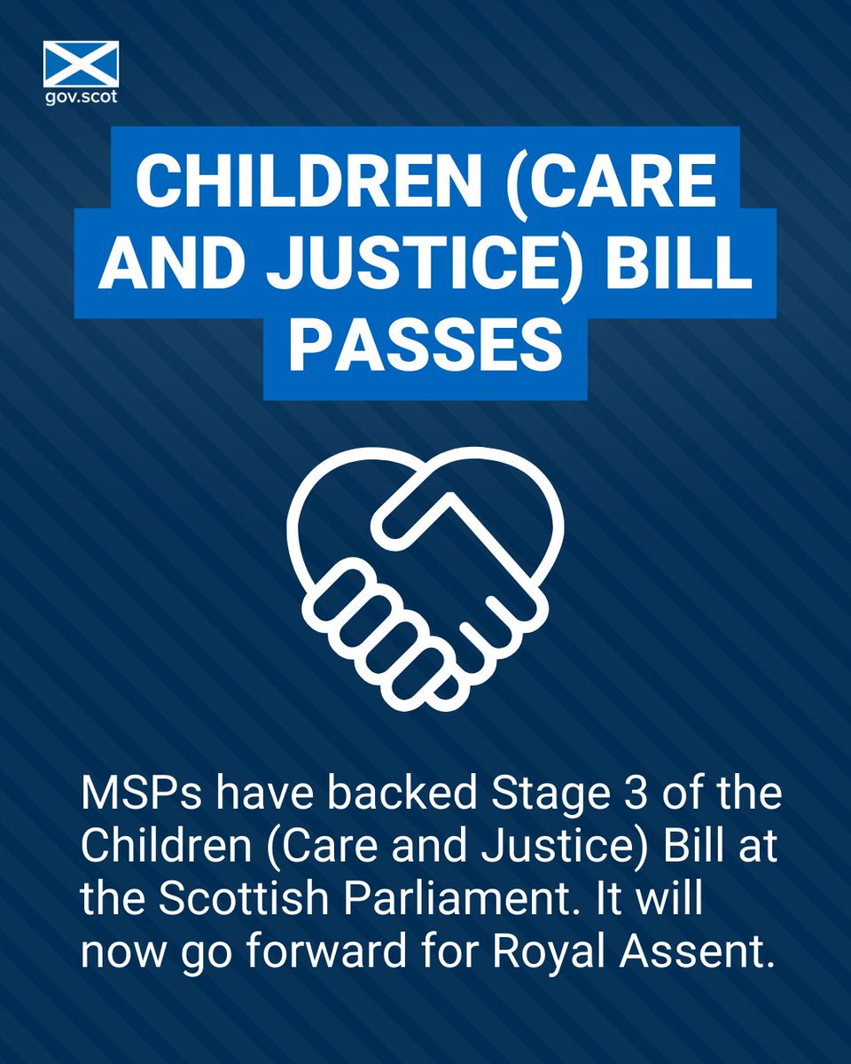 The Scottish Parliament has voted to pass the Children (Care and Justice) Bill. Find out more ▶️ bit.ly/4aVcyB1