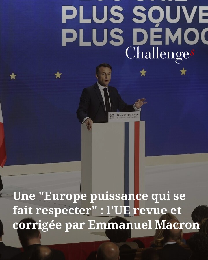 Emmanuel Macron a détaillé sa vision de l’Europe, évoquant essentiellement les domaines de la défense et des politiques économique et commerciale. ➡️ l.challenges.fr/p6U