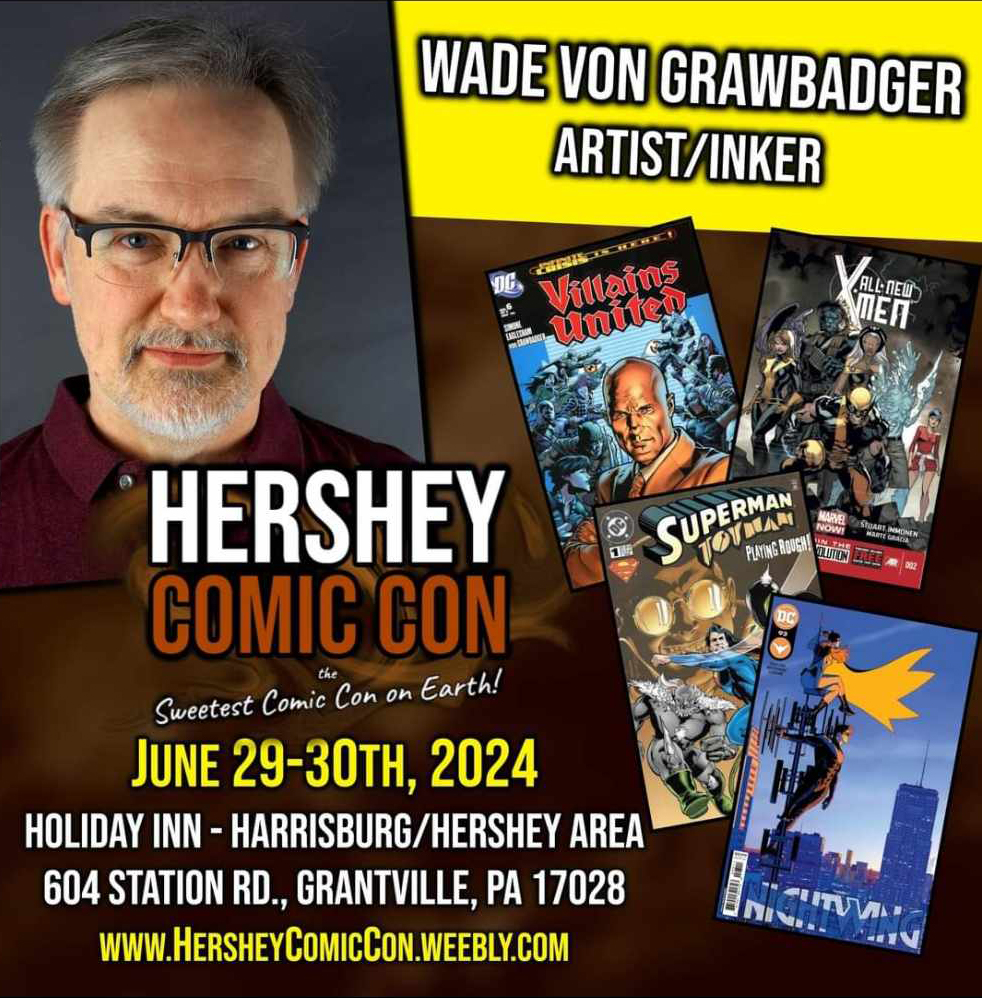 We interrupt Art Drop week to announce I'll be appearing @HersheyComicCon June 29th- 30th! I'll be signing, sketching, selling art.... all the things! DM preshow commission requests in now! Contact Jason@essentialsequential.com for pricing and other details.Hope to see you there!