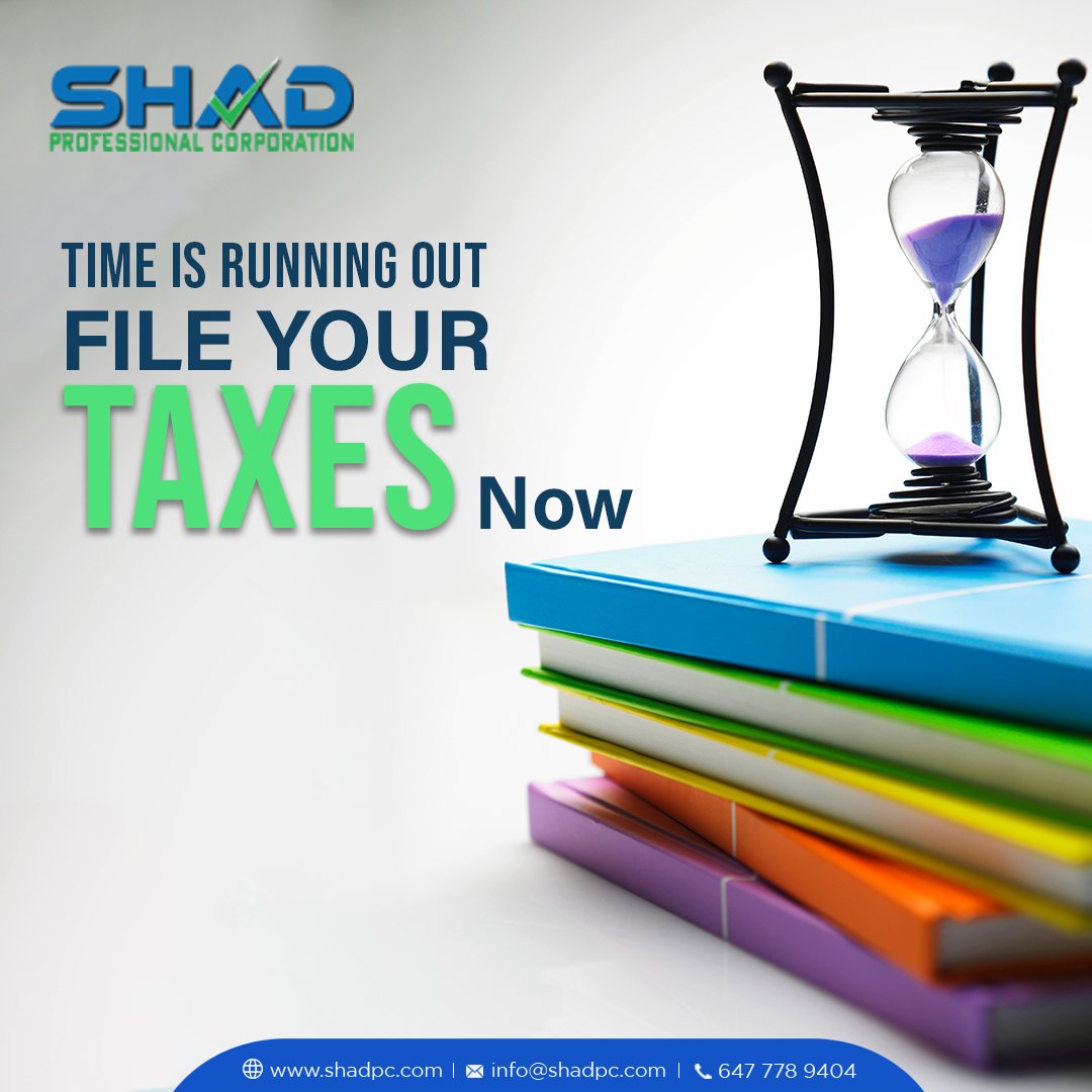 Time is ticking! Don't miss the tax deadline. Get your taxes filed today with Shadpc!

#TaxDay #FileOnTime #ShadpcTax #StressFreeTaxes #GetOrganized #FinancialPlanning #TaxPreparation #PeaceOfMind #WeGotThis #DeadlineToFile #FileWithShadpc