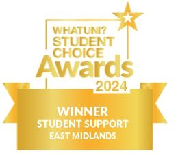 Today, we're also celebrating winning 2nd place nationally and 1st in the East Midlands for student support at the Whatuni Student Choice Awards 2024 🥈 
 ⬇️ 🧵