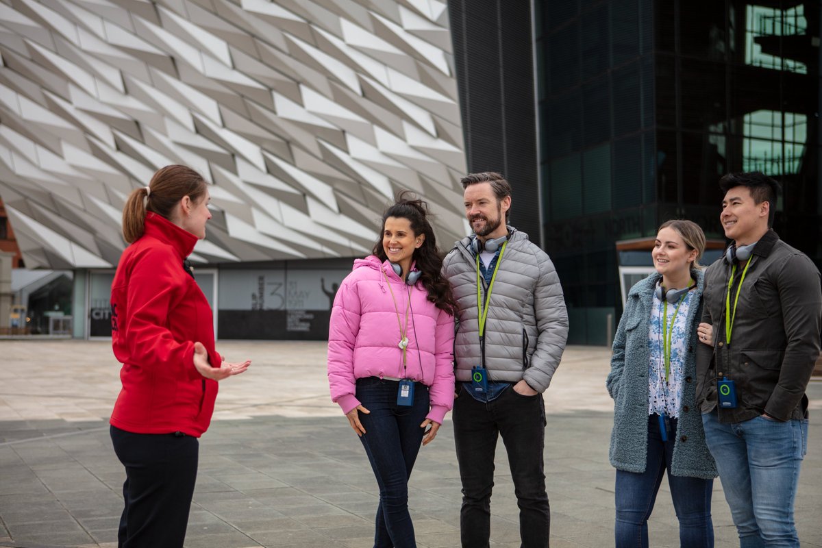 Go deeper and discover more with our Discovery Tour! Our expert tour guide will explain the full story while exploring the symbolism within the historic slipways and plaza. Book now 👉 titanicbelfast.com/discoverytour #TitanicBelfast
