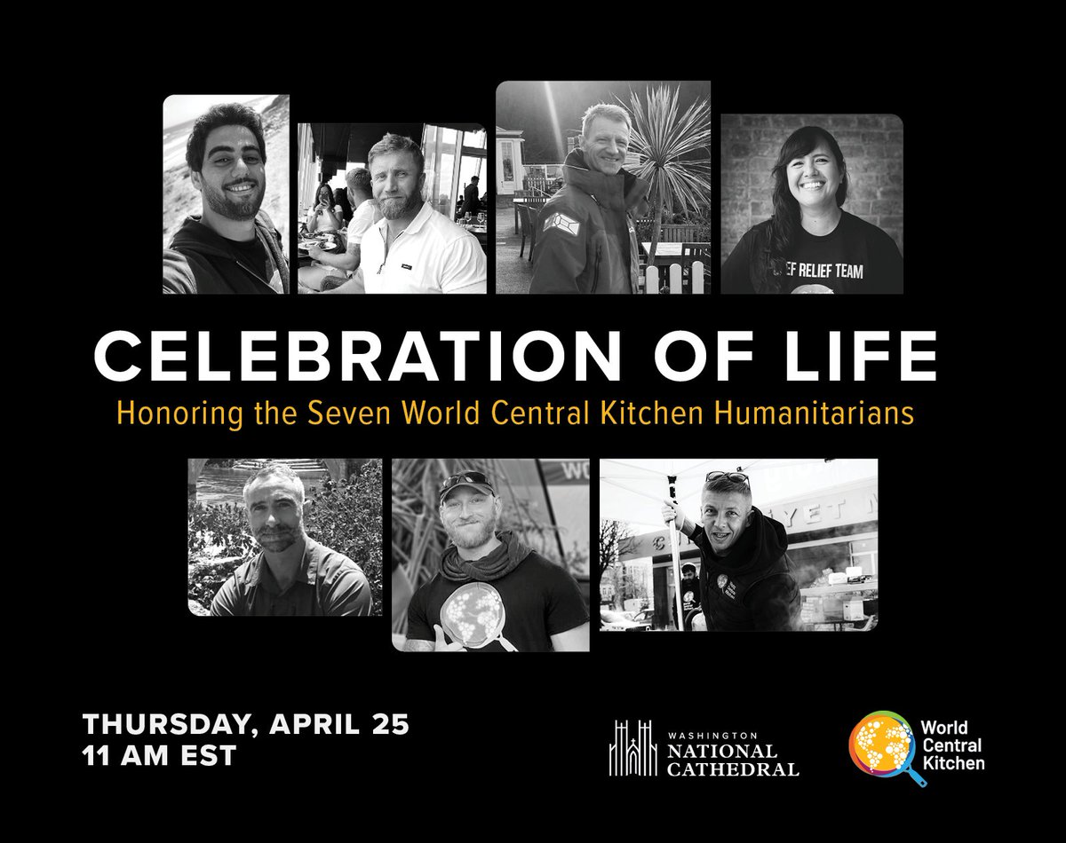 Today, we mourn the loss of seven heroes from the @WCKitchen team who tragically died during a humanitarian mission in the Gaza Strip. They lost their lives heroically, returning from a 24-hour mission to save people. We express our heartfelt condolences to the families of the