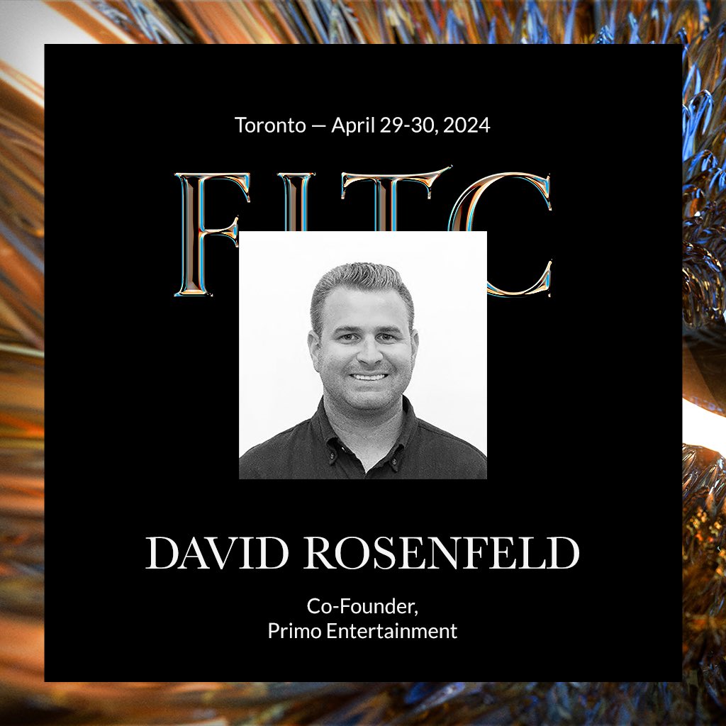 More brilliant speakers at FITC Toronto: 🔹David Rosenfeld from Primo Entertainment 🔹Stéphane Raymond from Moment Factory Save 20% with code FITC20 at fitc.ca/event/to24/ #FITCToronto #FITC24