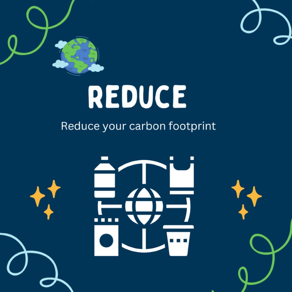 THURSDAY IMAGES: FILE 5 🌱 Earth Week Challenge Day 4

Reduce:🌍 Small changes, big impact! Today, let's focus on reducing our carbon footprint. 

Consider carpooling, turning off lights when not in use, or reducing meat consumption. Every effort counts towards a greener future.