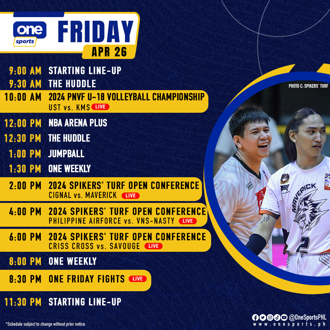 The heat on the taraflex continues in the 2024 PNVF U18 Volleyball Championship and #SpikersTurf Open Conference, LIVE this Friday here on One Sports! #GameTayo