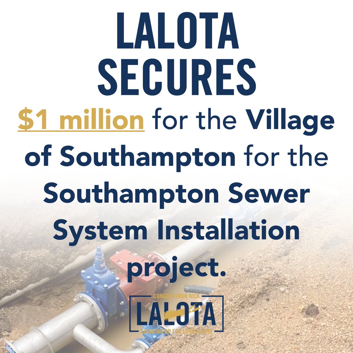 Proud to have secured $1 million for the Village of Southampton. I'll keep fighting every day to always put Suffolk County FIRST. lalota.house.gov/media/press-re…