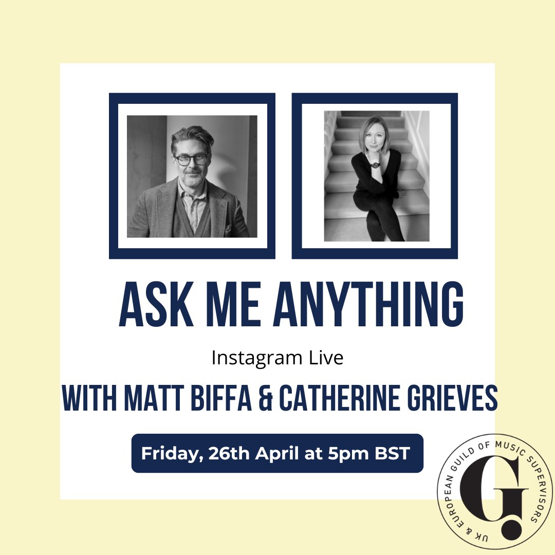 For the next 'Ask Me Anything' session, GMS President and Air-Edel music supervisor Matt Biffa will be chatting to Catherine Grieves on her work on 'Baby Reindeer', and will be answering your questions live on his Instagram (@mrmattbiffa) tomorrow, 26th April at 5pm BST.
