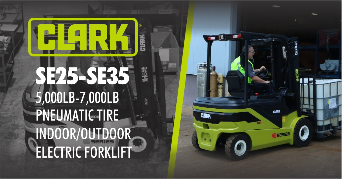 bit.ly/4bfdj7X We're proud to introduce CLARK's all-new SE25-SE35 S-Series #ElectricForklift. Built to perform indoors and outdoors in all conditions. Eliminate emissions, not performance. For more information or quote, please contact us at 866-264-5438. #NewForklifts
