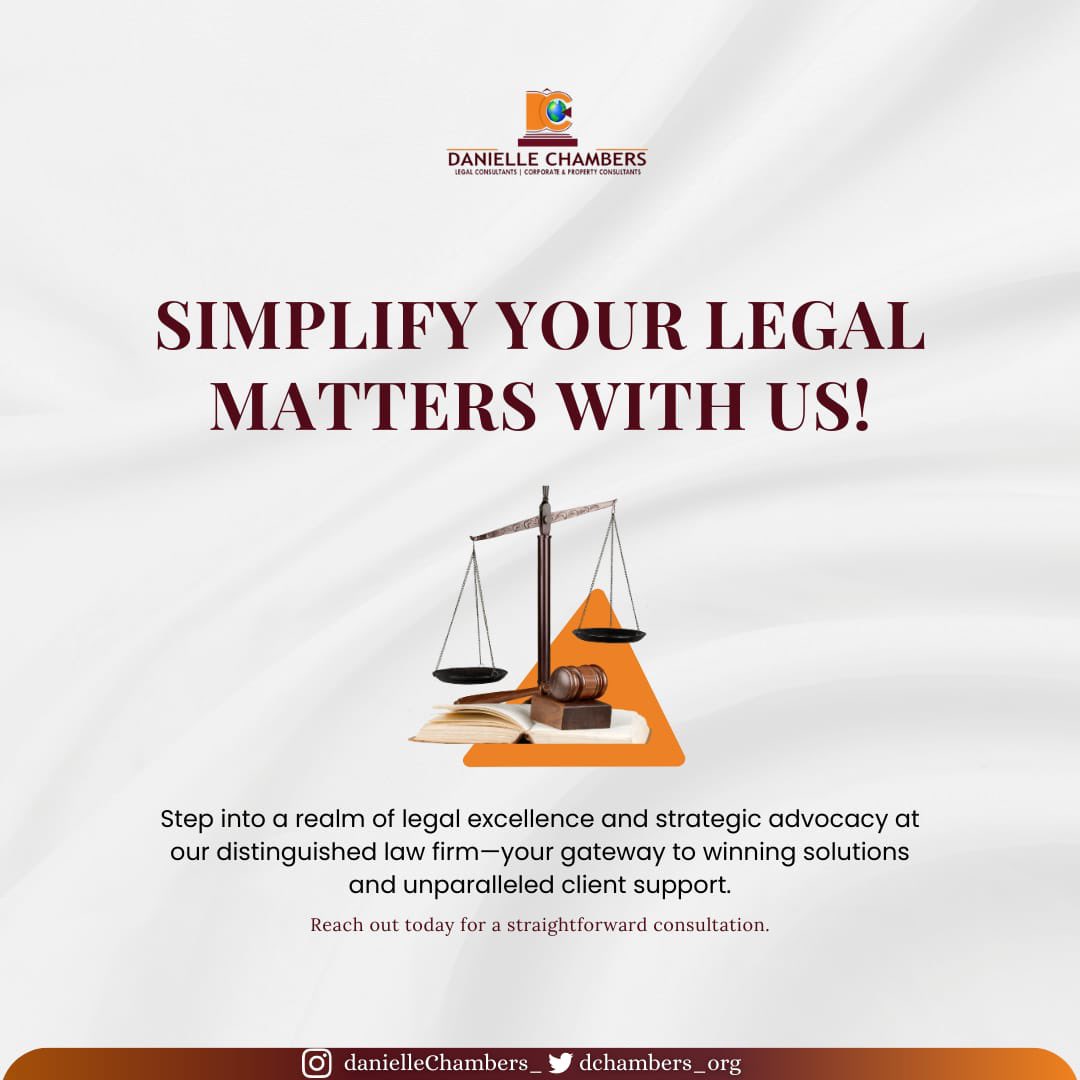 Legal matters made easy! ⚖️ 

Let us simplify the complexities for you. From consultations to contracts, we've got your back. 

Get clarity and peace of mind with our expert guidance. 

#legalsimplicity #legaladvice #expertconsultation 
#legalplug #daniellechambers