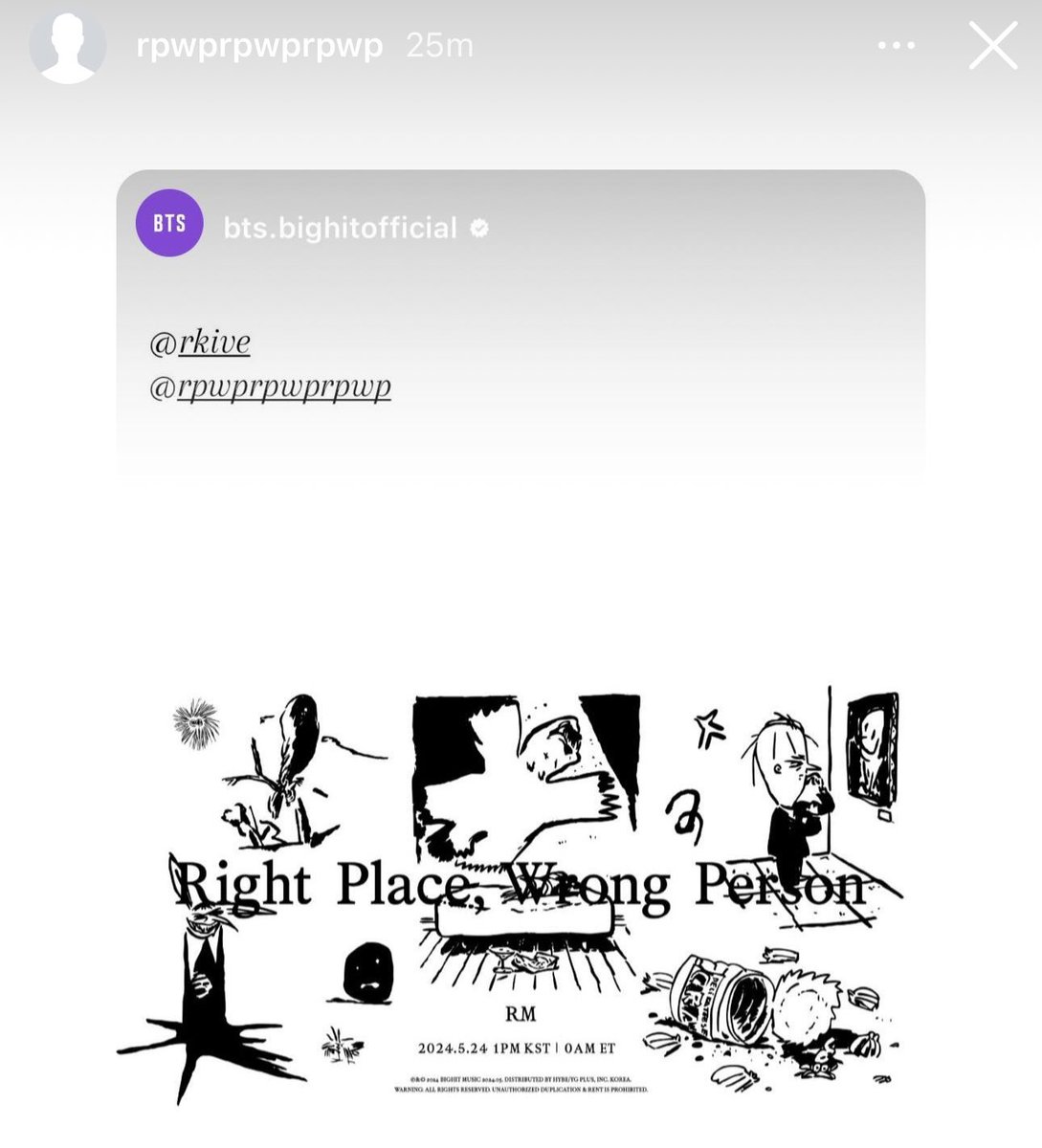 rpwp (right place, wrong person) Instagram Story
