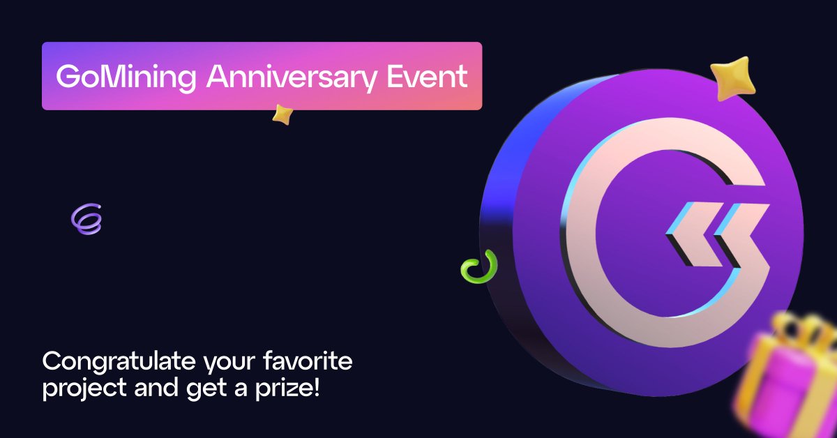 GoMining's tweet image. 🎉🚀 GoMining Anniversary Giveaway! 🎁🌟

To celebrate GoMining's anniversary, we're hosting an epic giveaway with exciting prizes for our loyal miners! Check out our prize pool:

🎁Grand Prize:

🥇3,000 GOMINING tokens
Runner-up Prizes (1 Winner):

🥈1,000 GOMINING tokens each…