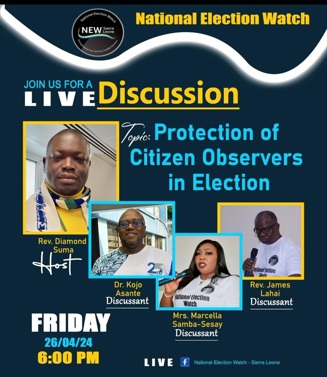 Don’t miss out on the upcoming discussion featuring Dr. @KojoPumpuni, our Director for Advocacy and Policy Engagement, along with other distinguished discussants. We'll be exploring the vital topic of 'Protection of Citizen Observers in Elections'. Be sure to mark your calendar…
