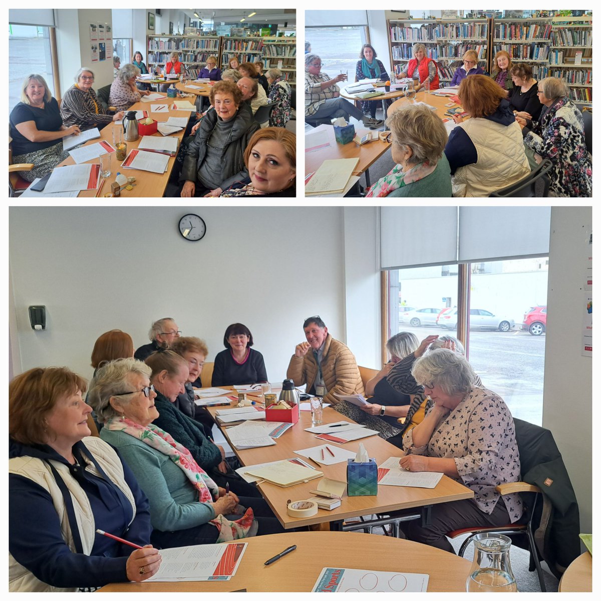 A great crowd in attendance at #MitchelstownLibrary for a Poetry Writing Workshop with Jenny Cox and Eileen Acheson from Write Minds, Poetry & Wellness. #poetrydayIRL #writeminds