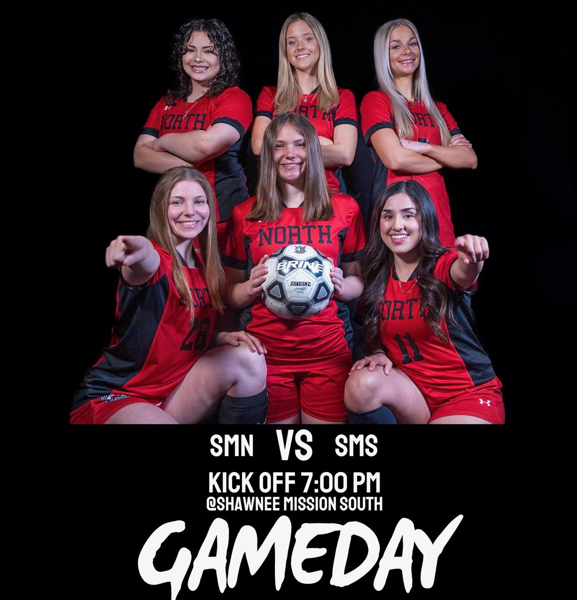 ⚽️ GAMEDAY ⚽️ 

🆚 Shawnee Mission South
⏰ 7:00pm
📍 at South District Stadium