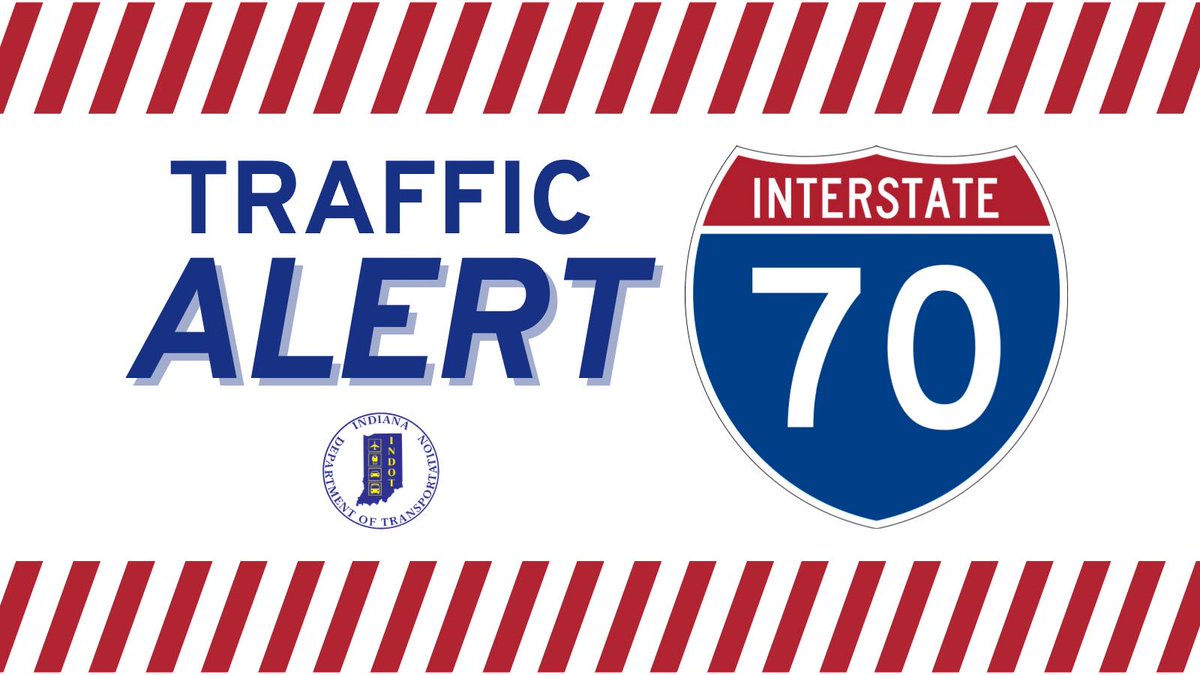 ❗️❗️❗️ TRAFFIC ALERT: The left lane of I-70 EB between County Road 300 E and County Road 200 E in Clay County will be closed tonight (4/29) between 10 p.m. and the early morning tomorrow, (4/30) to replace roadway sensors. Please use caution while our crews are working. 🦺🚧