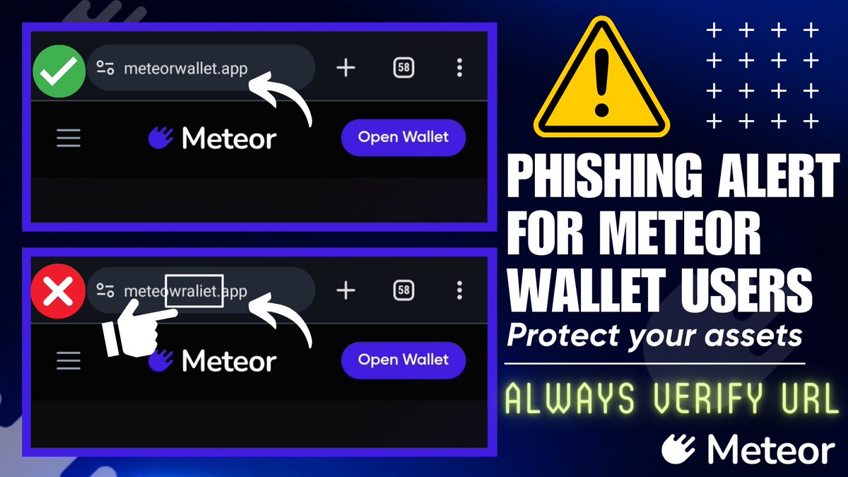 Beware of SCAM $NEAR Community🚨 Verify URLs before accessing our wallet!! OFFICIAL: meteorwallet.app A recent phishing/scam link has been promoted via Google Ads!! Make sure you double-check the link for those minor spelling changes.⚠️⚠️