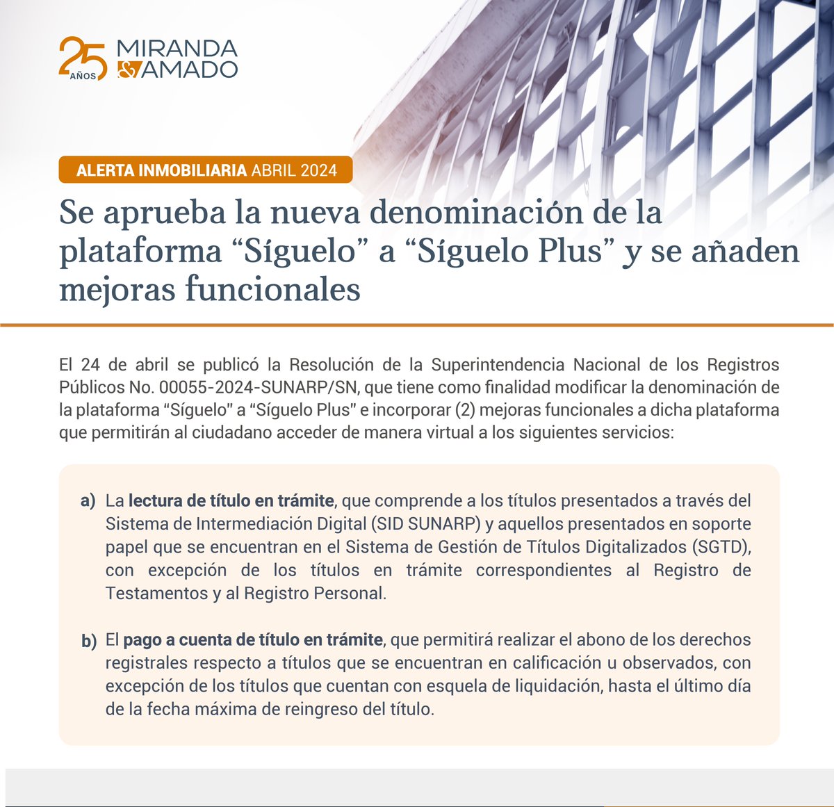 #AlertaLegal | Se aprueba la nueva denominación de la plataforma “Síguelo” a “Síguelo Plus” y se añaden mejoras funcionales 👇