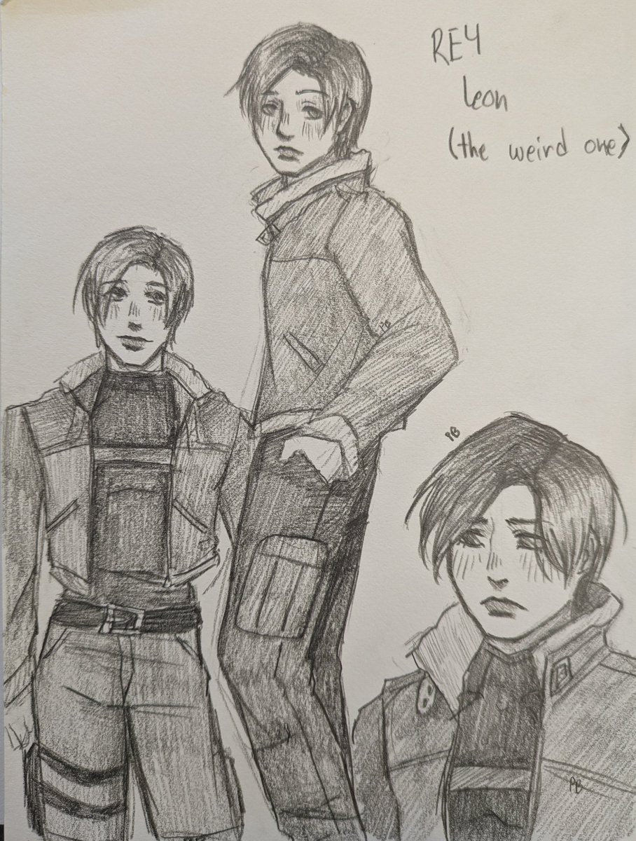 Drawing of the day. The original RE4 Leon. I don't know why my art is so inconsistent.
#REBHFun #LeonKennedy #leonskennedy