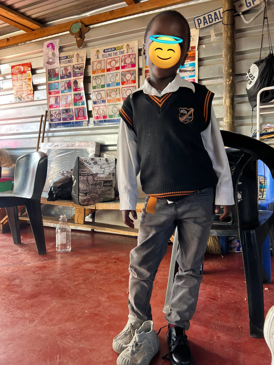 Today was a blessed blessed day, this kid travels all the way from the Alex Township to our centre to get a meal befor they head back home, Since January I’ve been promising him some school uniform but it’s been hard, today He got shoes, Soon we’re getting him a full uniform 😭🙏