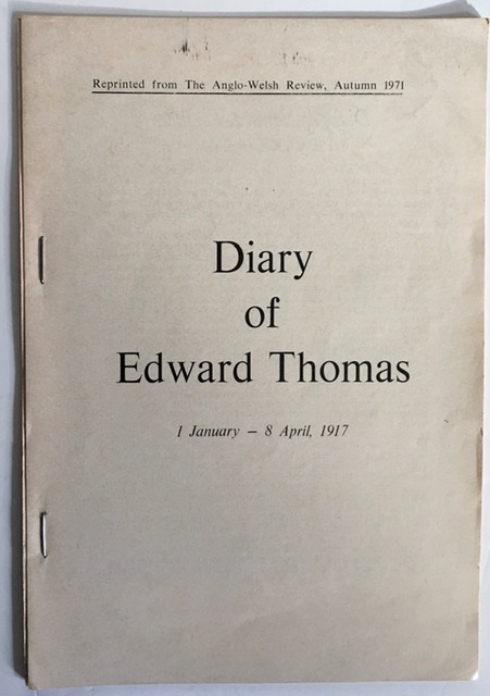 Two published versions of the Edward Thomas Diary of 1917. @EdwardThomasFS