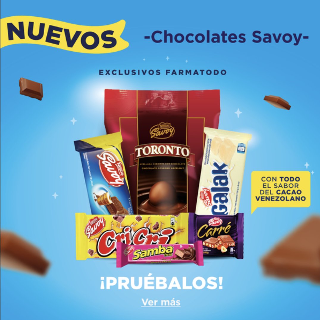 🍫 Te amo demasiado <a href="/farmatodocol/">Farmatodo Colombia</a> 

Gracias por traer los mejores chocolates venezolanos 🤗

Estaré pendiente del cross-over con <a href="/McDonaldsCol/">McDonald's Colombia</a>  🤭