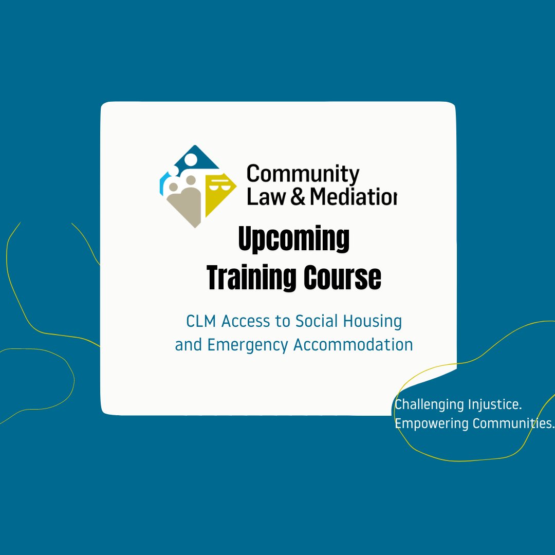 This May, we’re offering a training course for organisations, that will examine the law relating to access to social housing supports and homeless supports in Ireland. If your organisation is interested in attending, please visit: communitylawandmediation.ie/.../social-hou…