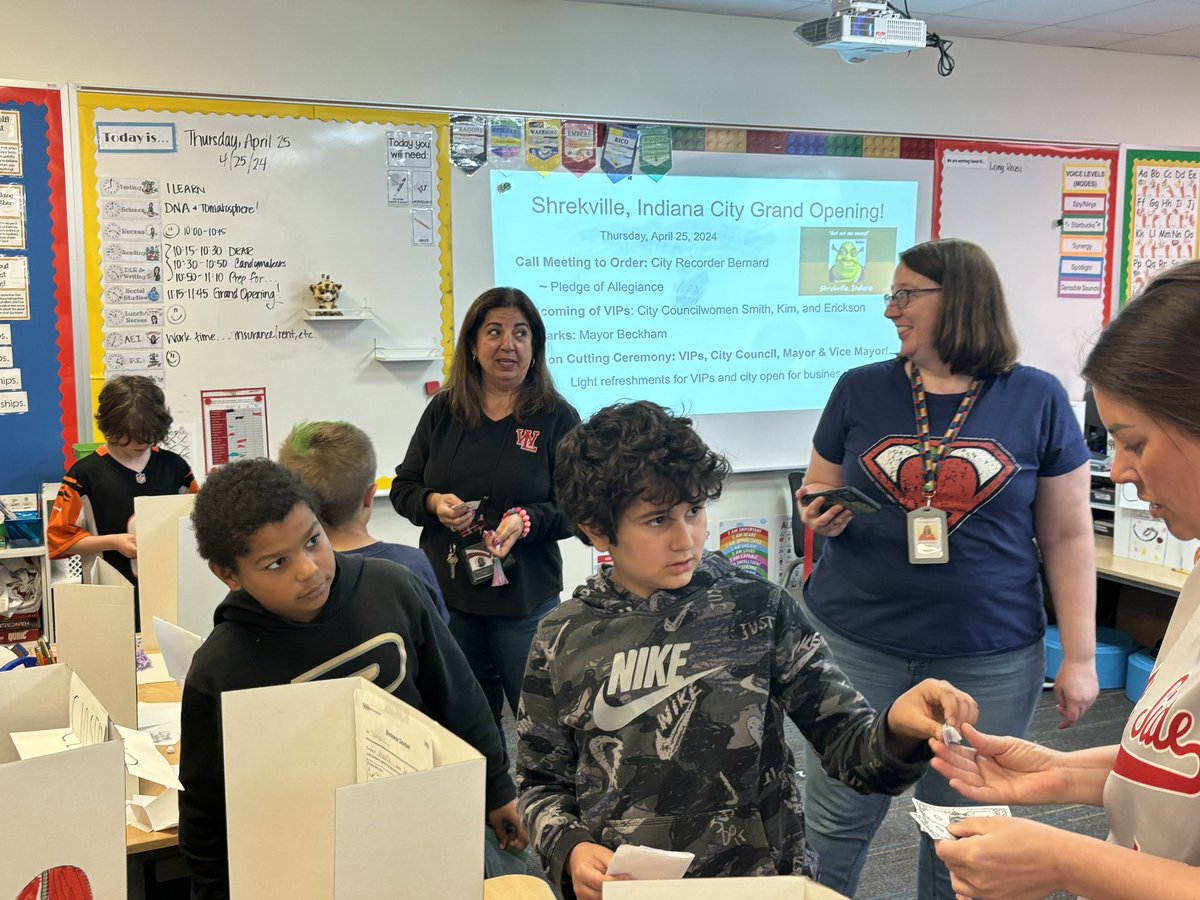 WLIS_RDP's tweet photo. Shrekville, Indiana is officially open! Mrs. Fernandez’s class has worked hard to get this city open! Such creativity! https://t.co/ZDajgMUkSd
