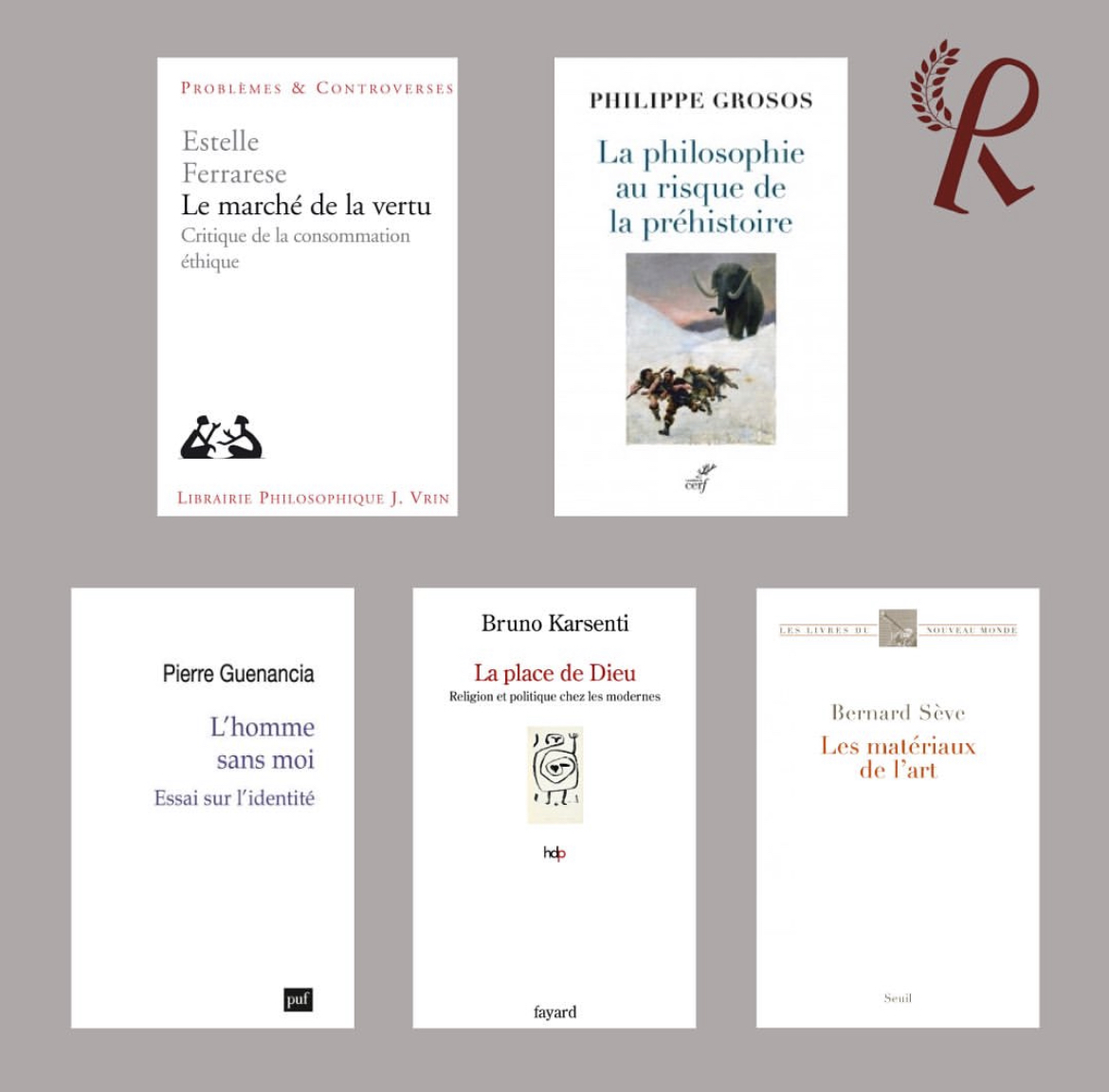 🏆 #PrixdePhilosophie - Les membres du Jury ont sélectionné les 5 ouvrages finalistes du Prix 2024 des Rencontres Philosophiques de Monaco ! @Vrin_Librairie @EditionsduCERF @editions_PUF @EditionsFayard @EditionsduSeuil