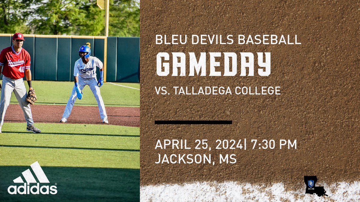 BLEU DEVIL GAME DAY 🆚 Talladega College 🏟️ Smith-Wills Stadium 📍 Jackson, MS ⏰ 7:30PM CDT 📺 HBCU+ #geauxbleu 🔵😈⚾️