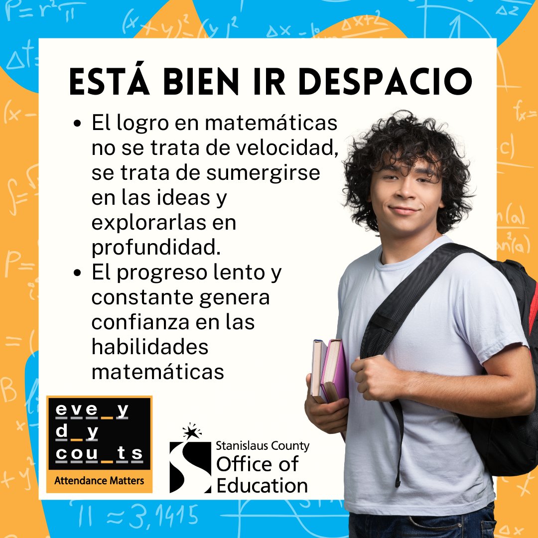 scoecomm's tweet image. Remember, you don&apos;t have to be speedy to be successful in math.  #EveryDayCounts #MathAwarenessMonth