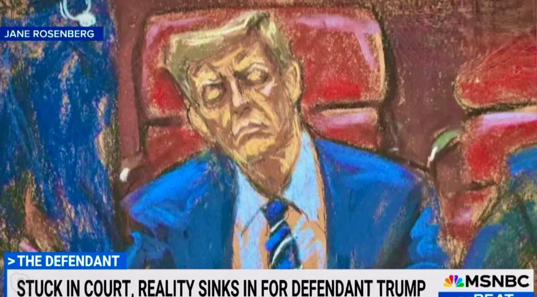 This work by courtroom sketch artist Edvard Munch is called “The Nap”