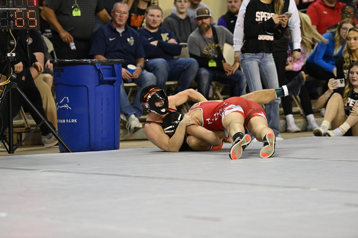 o__wrestle's tweet photo. Here are the new rule changes for high school wrestling beginning with the 2024-25 season from the NFHS.

Thoughts? 👍 or 👎

- **Inbounds Rule Change**: Now only one point of contact of either wrestler needs to be inside or on the boundary line to be considered inbounds. Previously, two supporting points were required.

- **Near-Fall Points Adjustment**: Points for a near-fall have been revised to:
  - Two points for two seconds,
  - Three points for three seconds,
  - Four points for four seconds,
  - Five points if injury or bleeding occurs after a four-point near-fall.

- **Takedown Points Increase**: Wrestlers will now earn three match points for a takedown, instead of the previous two points.

- **Technical Fall Update**: If a takedown or reversal leads directly to near-fall criteria that creates a 15-point advantage, the match will continue until the near-fall criteria is no longer met.

- **10-Foot Circle Optional**: The 10-foot circle at the center of wrestling mats is now optional. Wrestlers are encouraged to stay in the center of the mat, which is indicated by the starting lines.

- **New Referee’s Time-Out Signal**: The new signal involves both hands/fingers pointing inward to the referee’s chest, similar to other sports.

These changes were approved by the NFHS Wrestling Rules Committee and are aimed at reducing subjectivity in calls, improving consistency, and enhancing the understanding of rules among wrestlers, coaches, and spectators.