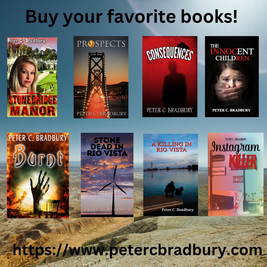 Fabulous reads you will love and keep you enthralled! 

petercbradbury.com

#suspense #suspensebooks #suspensethrillers #thrillers #thrillerbooks #murders #mysteries #whodidit #whodunit #exciting #smalltowns #pageturners