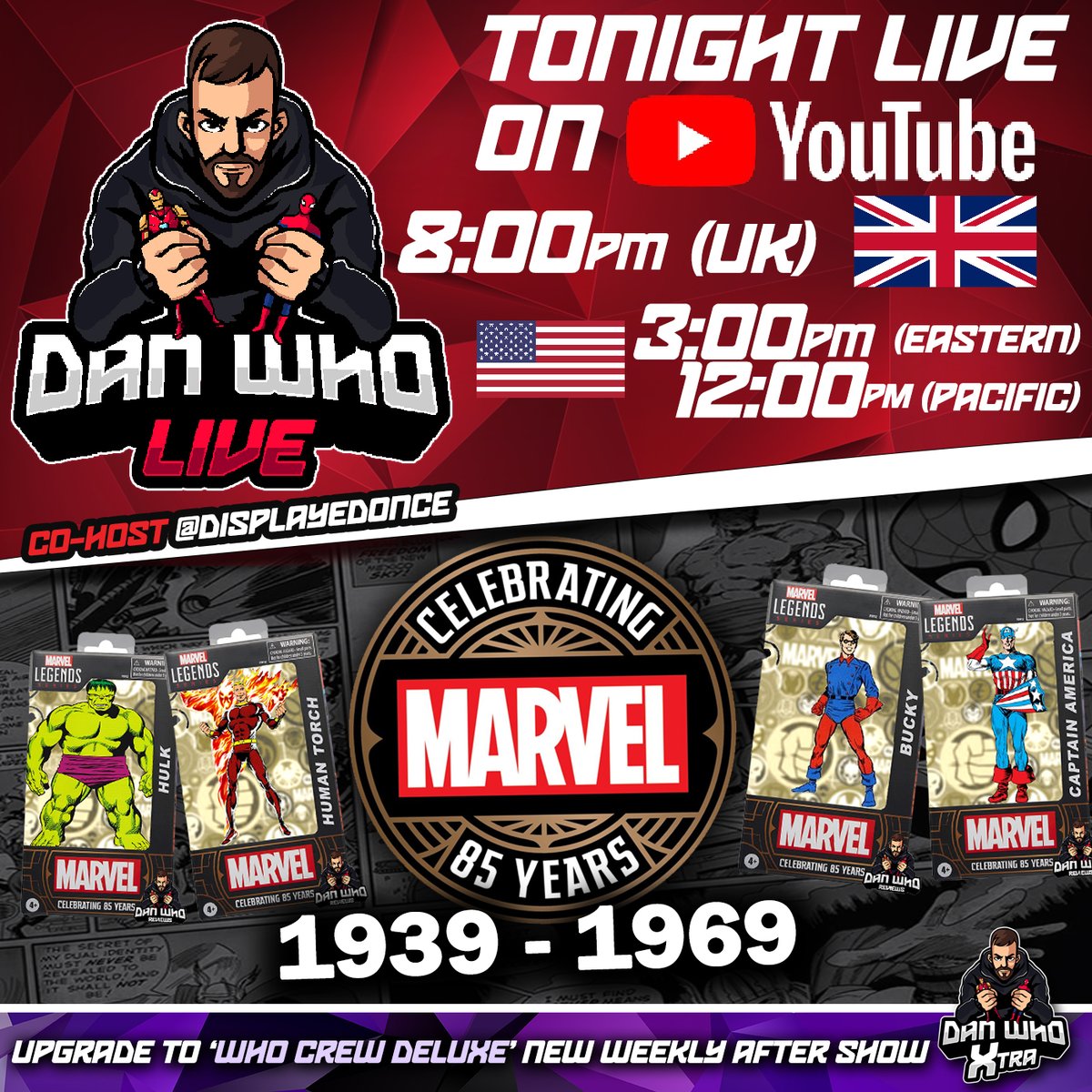 LIVE STREAM TONIGHT 🔽 8:00PM 🇬🇧 (3:00PM Eastern / 12:00PM Pacific 🇺🇸) Marvel Legends 85 Years 1939 to 1969 Character Potential Ideas ⬇️⬇️ youtube.com/live/g8vXmJAt7… #Marvel #MarvelLegends #Hasbro #Disney #Avengers #XMen #XMen97 #SpiderMan #Wolverine #Deadpool