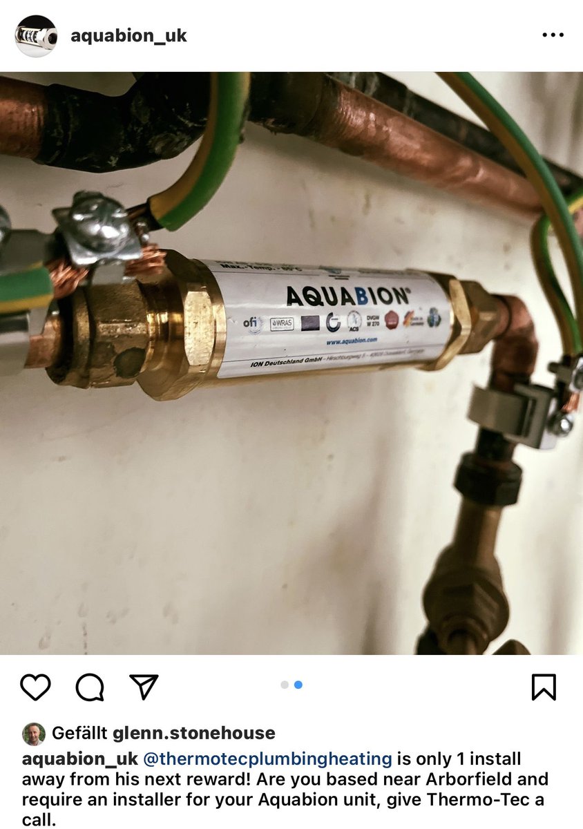 @thermotecplumbingandheating certainly knows how to do a perfect AQUABION limescale protection Installation. The whole house limescale converter does not soften the water by eliminating the minerals Calcium and Magnesium. 
Minerals are precipitated in cold water so they don’t…