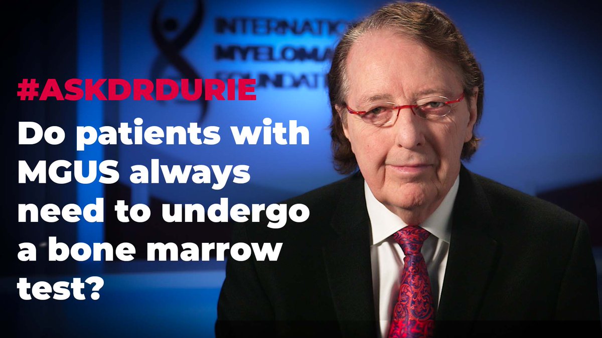 In this #AskDrDurie video, Dr. Durie discusses a new study from part of the IMF's iStopMM project that distinguishes between patients who require bone marrow testing and those who can be safely monitored without immediate bone marrow testing. myeloma.org/videos/do-pati…