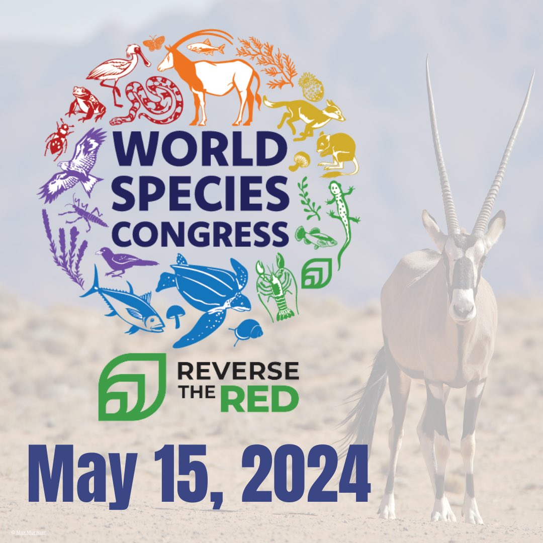 We are excited to announce the upcoming World Species Congress hosted by our partners @ReversetheRed1!🌿Join virtually on May 15 for 24 hours packed with groundbreaking discussions on biodiversity conservation. Don't miss out, register now: e2kevents.swoogo.com/worldspeciesco…