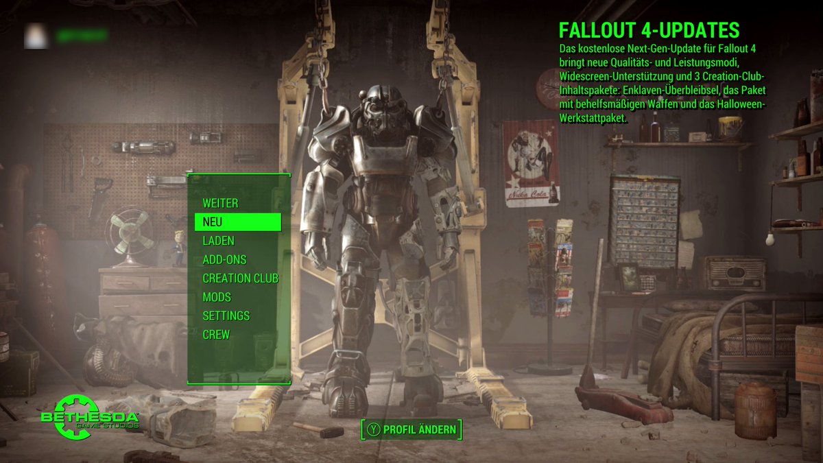 InsideXboxDE's tweet photo. Los geht’s 👍
Das kostenlose #Fallout4 #NextGenUpdate für #Xbox Series X|S ist da! https://t.co/dETVdJPsTa