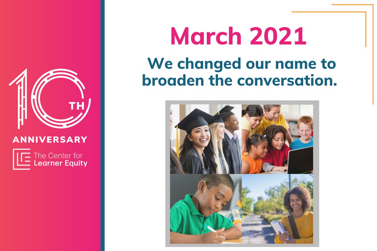 In 2021, we rebranded and became the Center for Learner Equity in an effort to broaden the conversion beyond charter schools and reflect our belief that when public schools are designed for inclusion and equity from the start, all students benefit. #ThrowbackThursday #CLETakes10