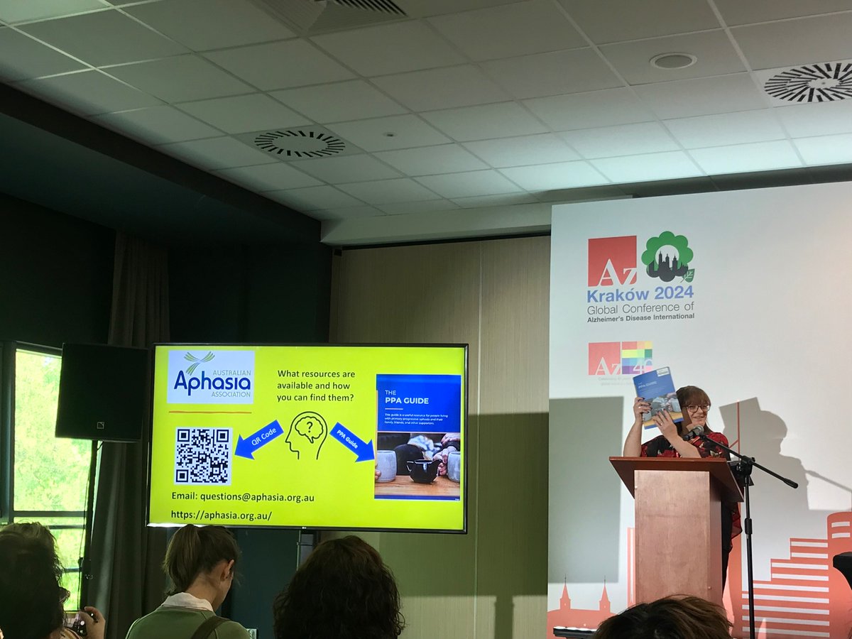 Cassandra Thomson (@cassandrathom) on Twitter photo Big Australian presence at #ADI2024 inc. Natalie Ives educating the audience about primary progressive aphasia and what it is like living with it, and <a href="/YunHeeJeon1/">Yun-Hee Jeon</a> on the I-HARP rehabilitation program and the incremental yet meaningful improvement experienced in mild dementia Big Australian presence at #ADI2024 inc. Natalie Ives educating the audience about primary progressive aphasia and what it is like living with it, and <a href="/YunHeeJeon1/">Yun-Hee Jeon</a> on the I-HARP rehabilitation program and the incremental yet meaningful improvement experienced in mild dementia