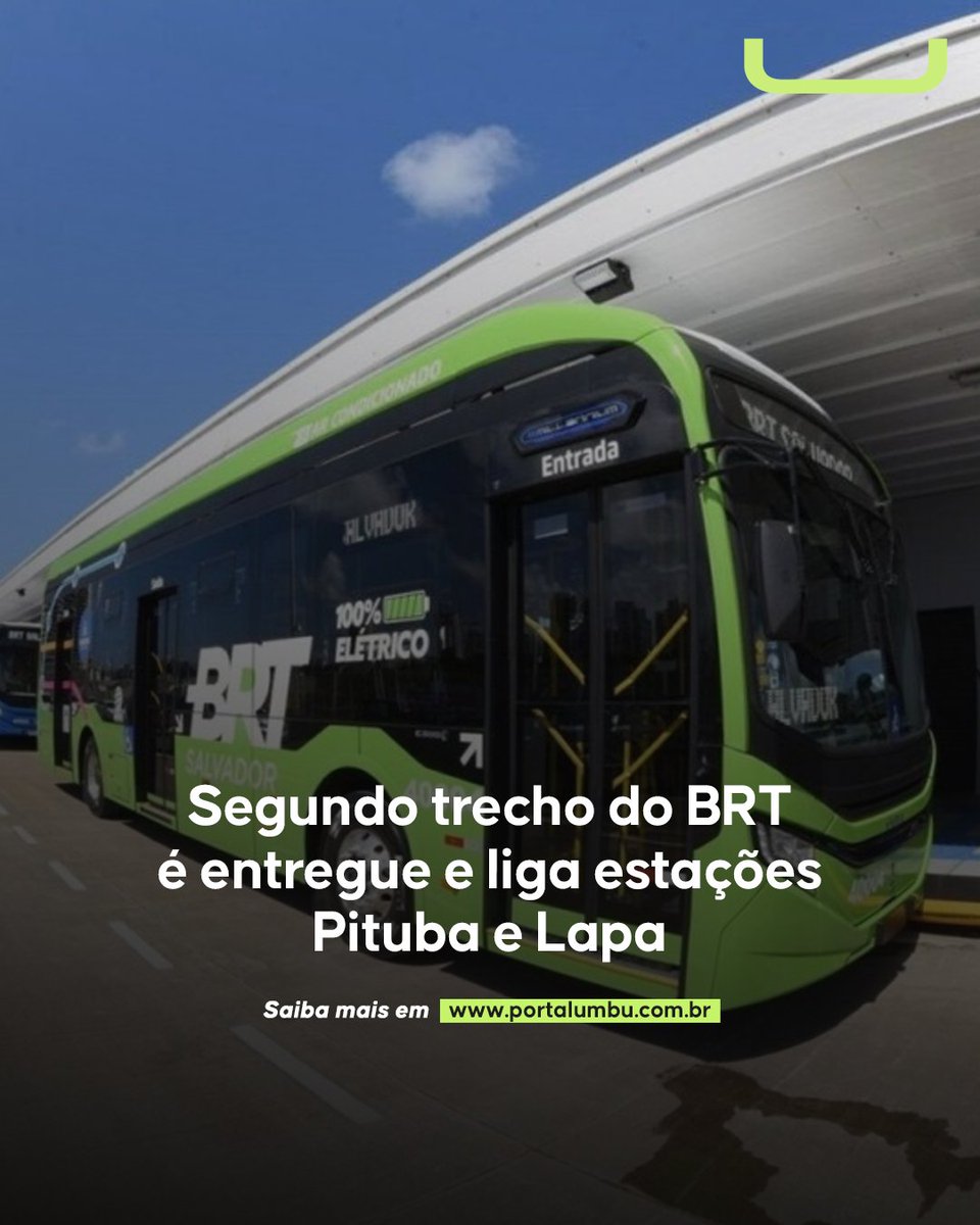O BRT de Salvador teve seu segundo trecho, que liga a Estação Pituba, próximo à sede da APAE (Associação de Pais e Amigos dos Excepcionais), e a Estação da Lapa, inaugurado na manhã desta quinta-feira (25). 

📲 Saiba mais sobre o novo trecho do BRT no Portal UMBU ( Link na BIO).