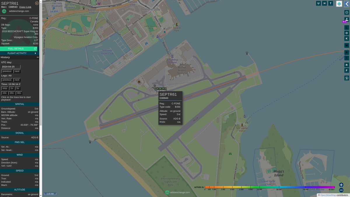 steffanwatkins's tweet photo. Thursday, April 25 (UTC)
๐จ๐ฆ Voyageur-owned, #CANSOFCOM-contracted, King Air C-FDNE #C00943 flew to JFK Intl yesterday, and Billy Bishop today - stayed for an hour, and left. Dropping off? #SEPTR61
#427Sqn #427SOAS
https://t.co/OuFkxMGg9d https://t.co/EvmunmhI6v