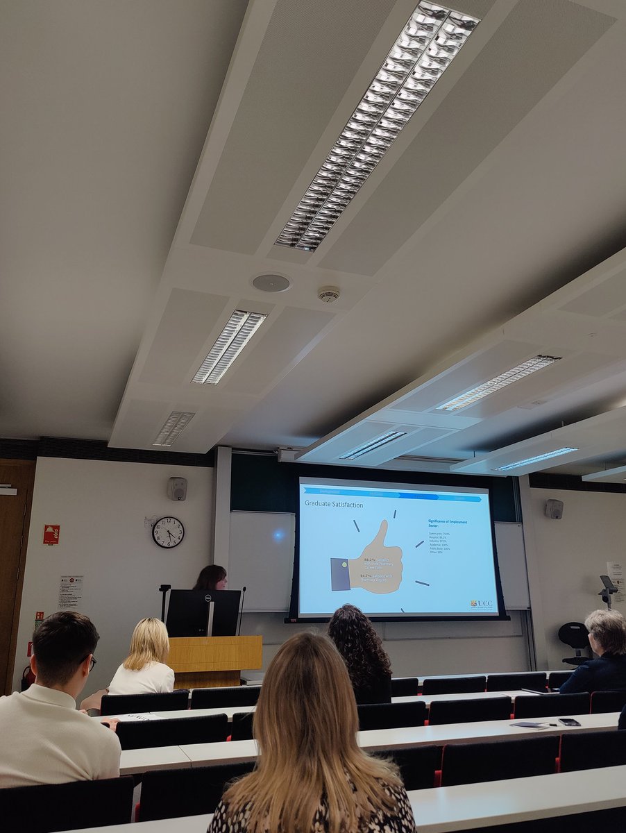 Harriet Bennett-Lenane provided a fantastic presentation on our survey of @Pharmacy_UCC graduate career choices here at #HSRPP2024, showing high satisfaction levels of our degree and of their #pharmacy careers To learn more, read the full paper here: tinyurl.com/53xvjkpj