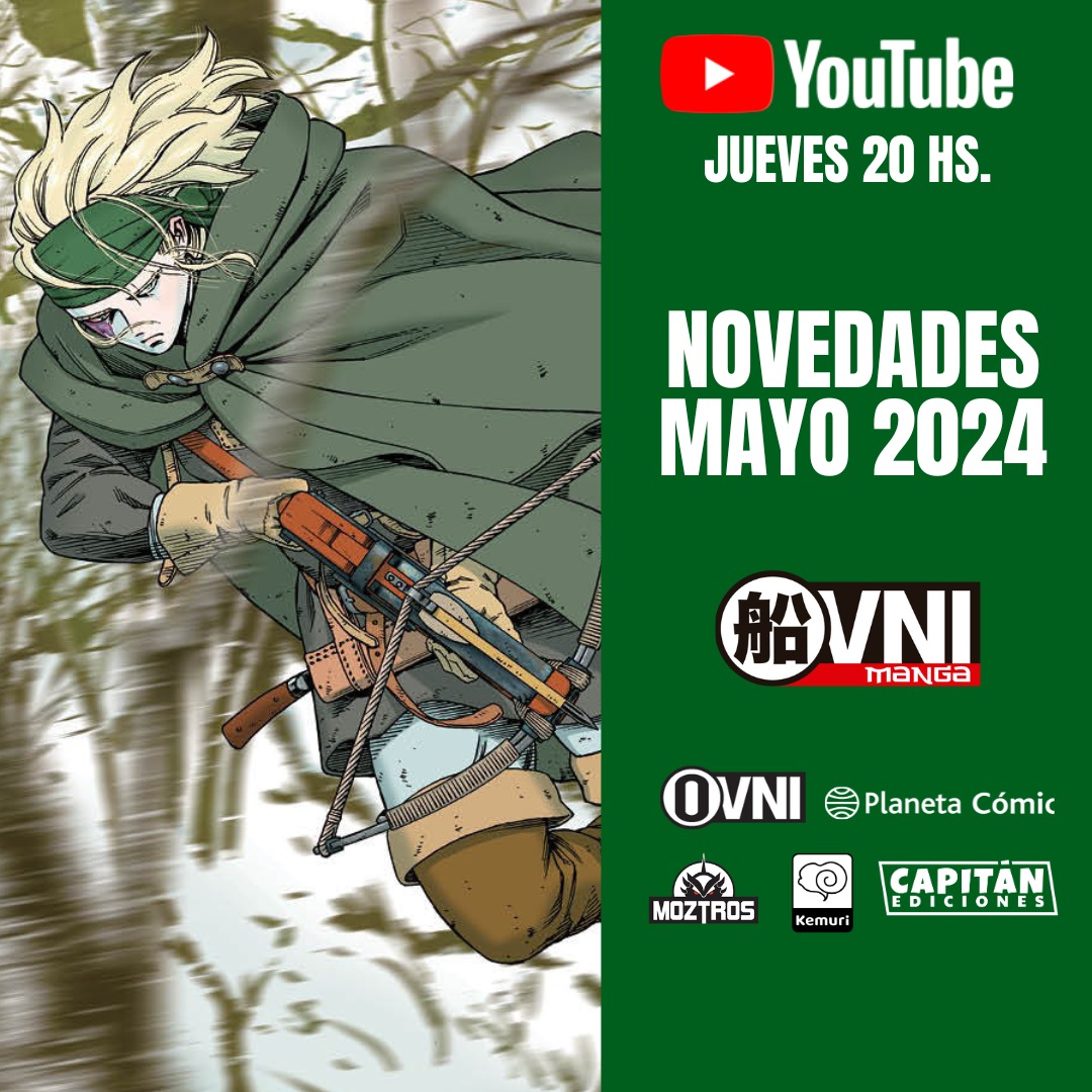 ovnimanga's tweet photo. ¡LLEGA EL VIVO CON LAS NOVEDADES DE MAYO DEL 2024! ¡NO TE LO PIERDAS!🎤
¡Enterate de todo lo que va a salir en el mes de MAYO de #OvniPress, #OvniManga, #Moztros, #Kemuri, #CapitanEdiciones y #PlanetaComic! https://t.co/4swYfBDHpz
