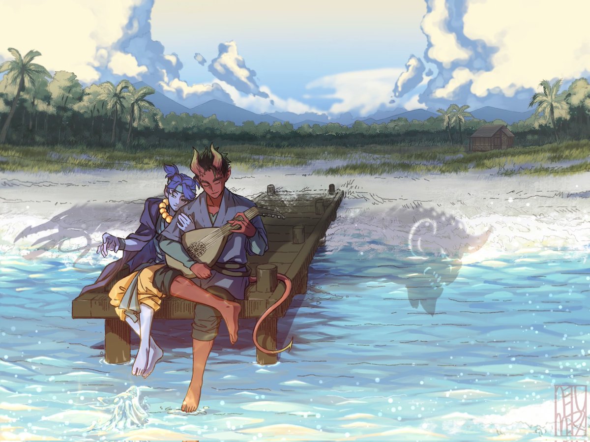 Elom0n's tweet photo. @Myrmidia I even romanced another PC 🫥
Our characters:
Ellyfeir (Water Genasi - Druid) &amp; Oruylv (Tiefling - Bard) https://t.co/XC7UgJS0NN