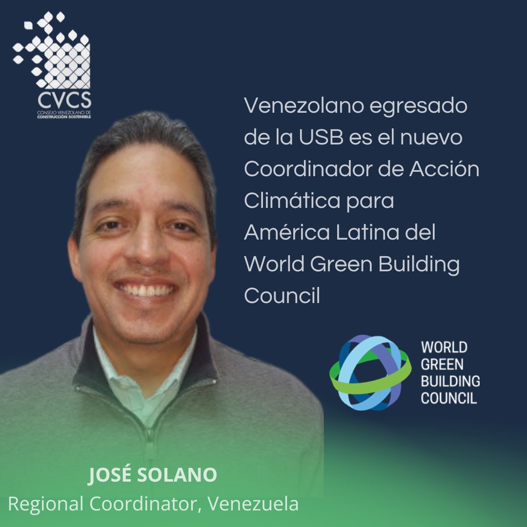 Estamos muy orgullosos de anunciar que el Ing. José Solano, Asesor Técnico del Consejo Venezolano de Construcción Sostenible ha sido designado por el World Green Building Council como Coordinar Regional de Acción Climática.

cvcsostenible.org/jose-solano-co…