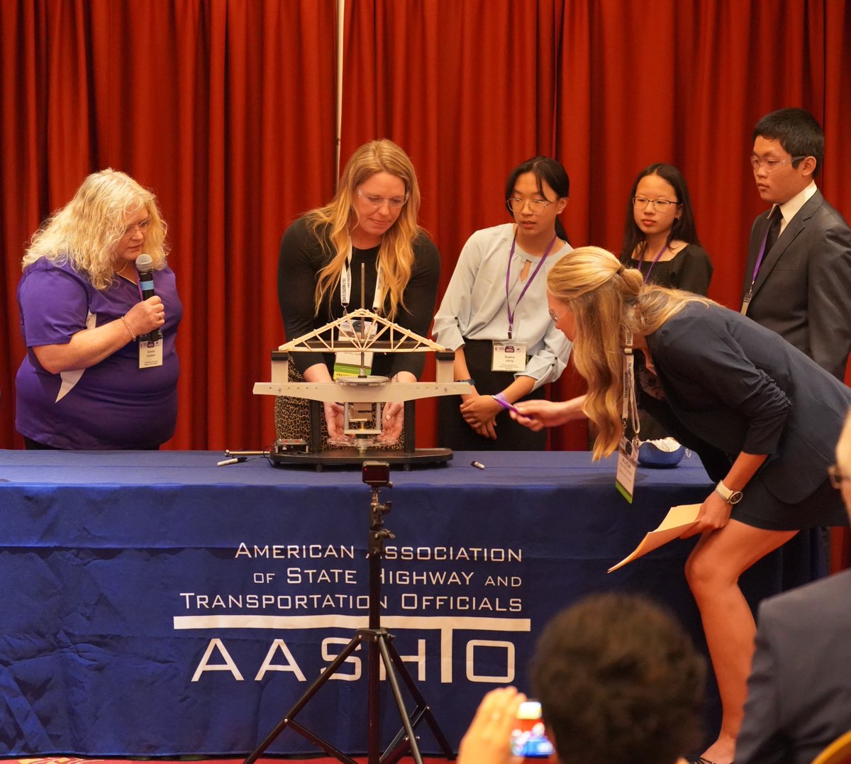 aashtospeaks's tweet photo. The much anticipated destructive testing portion of the AASHTO STEM Outreach Solutions 2024 Bridge Competition determines how much force the student-built balsa wood bridge models can withstand before breaking.
#aashtoSM #Transportation #STEM #BridgeCompetition https://t.co/P5xjDfd4xQ