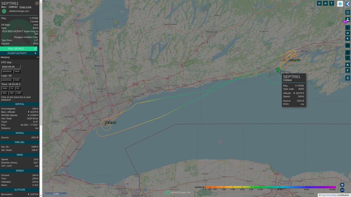 steffanwatkins's tweet photo. Thursday, April 25 (UTC)
๐จ๐ฆ Voyageur-owned, #CANSOFCOM-contracted, King Air C-FDNE #C00943 flew to JFK Intl yesterday, and Billy Bishop today - stayed for an hour, and left. Dropping off? #SEPTR61
#427Sqn #427SOAS
https://t.co/OuFkxMGg9d https://t.co/EvmunmhI6v