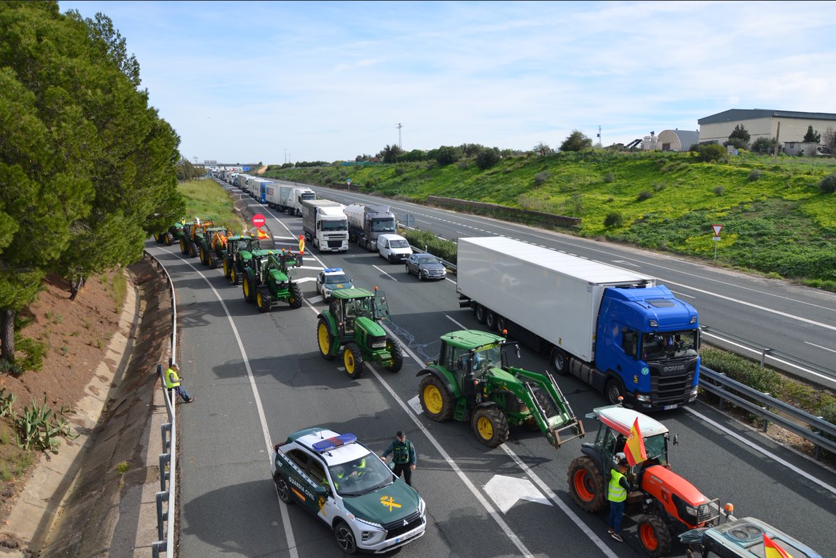 El gobierno premia con 5⃣0⃣0⃣ multas a los agricultores sevillanos que se manifestaron el 14F en la protesta autorizada por el propio Gobierno😡 @ASAJASevilla solicita a la #DGT que paralice de manera inmediata estas injustificadas sanciones✋🏽 👉🏽 asajasevilla.es/noticias/manif…